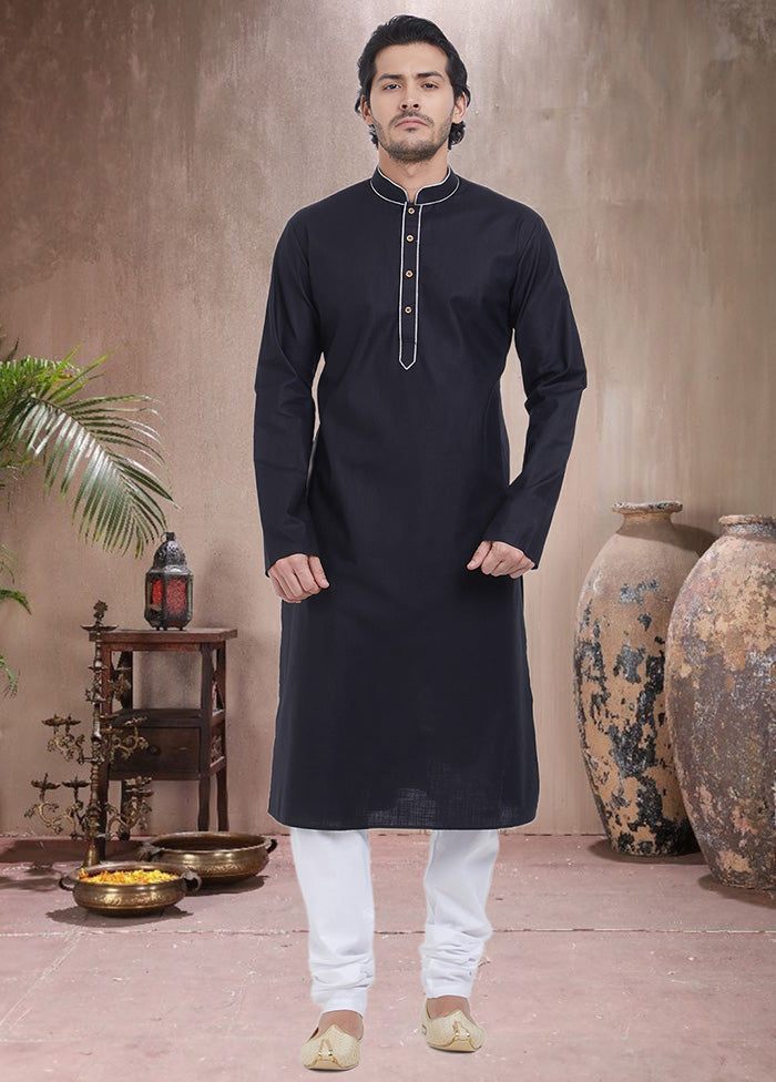 Navy Blue Cotton Kurta