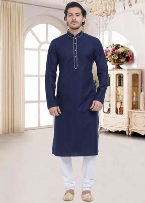 Navy Blue Cotton Kurta