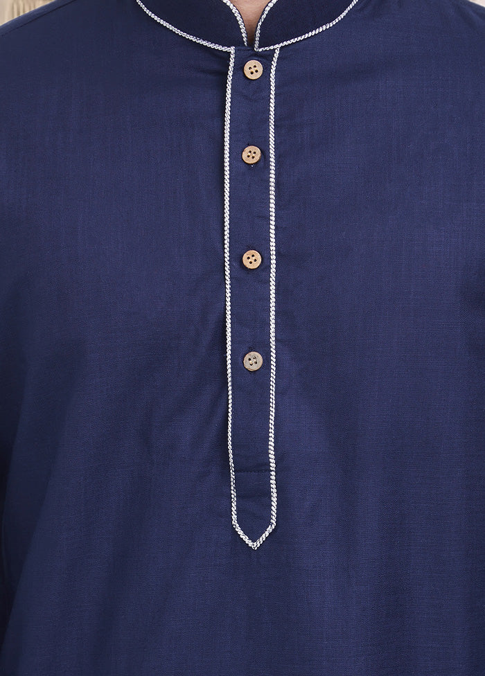 Navy Blue Cotton Kurta