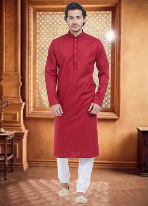 Red Cotton Kurta