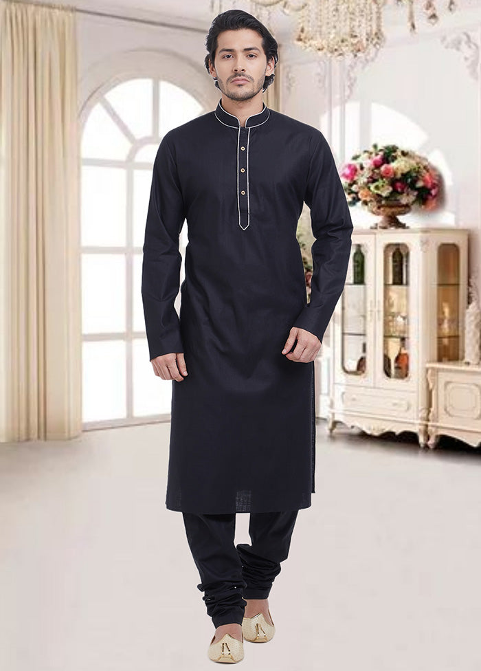 Black Cotton Kurta