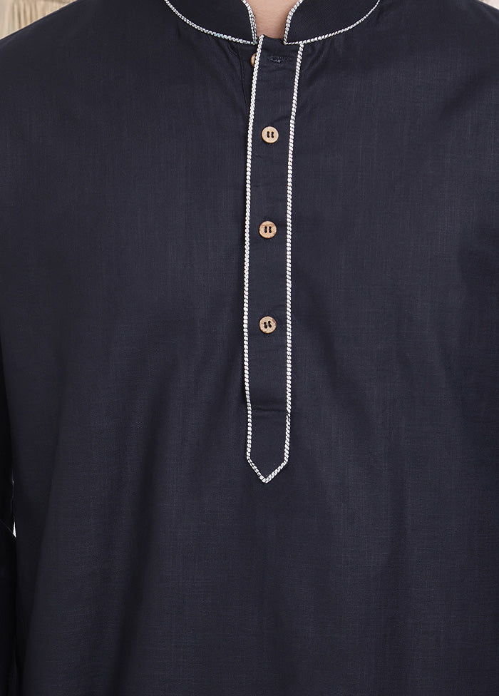 Black Cotton Kurta