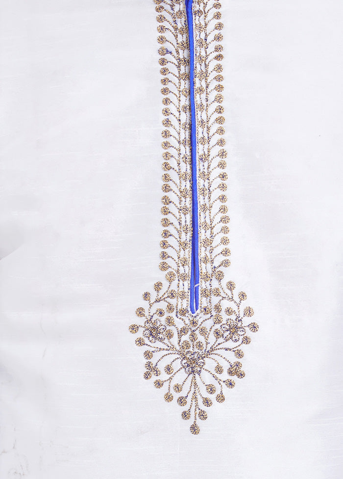 White Dupion Silk Kurta