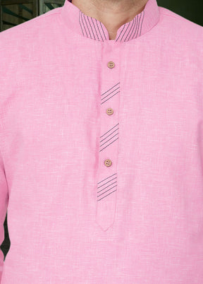 Pink Cotton Kurta