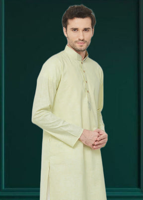 Pista Green Cotton Kurta