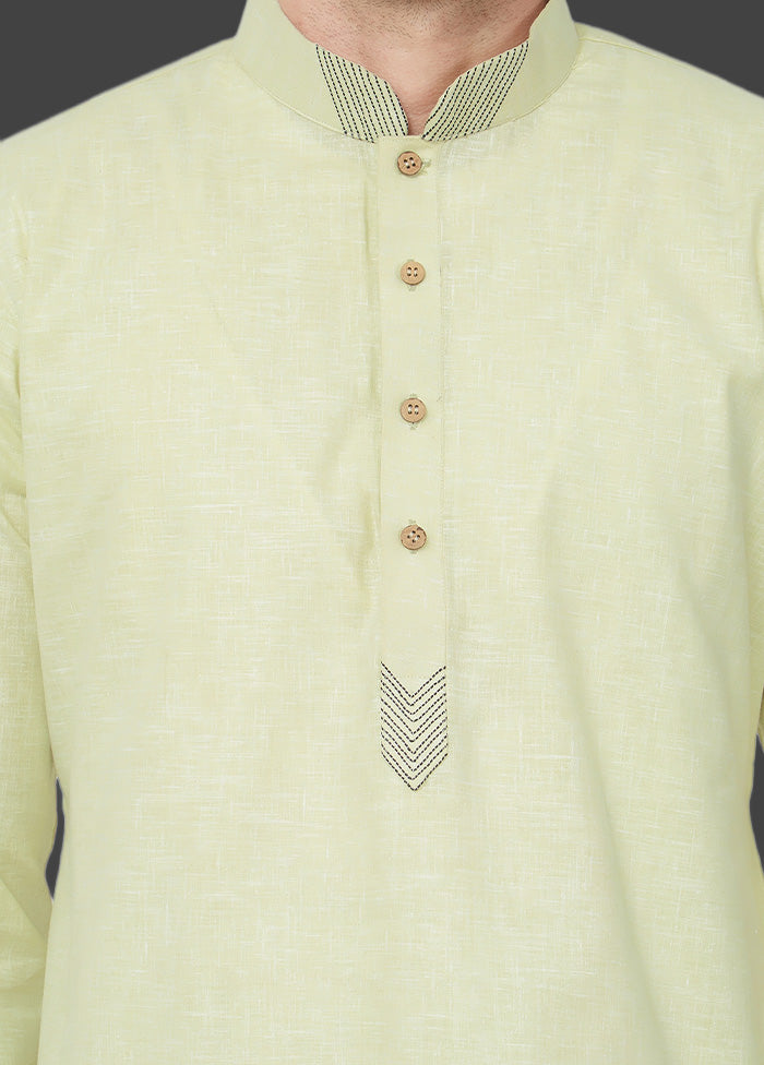 Pista Green Cotton Kurta