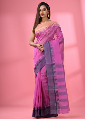 Violet Pure Cotton Saree With Blouse Piece - Indian Silk House Agencies