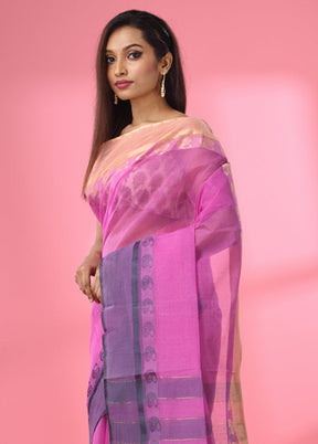 Violet Pure Cotton Saree With Blouse Piece - Indian Silk House Agencies