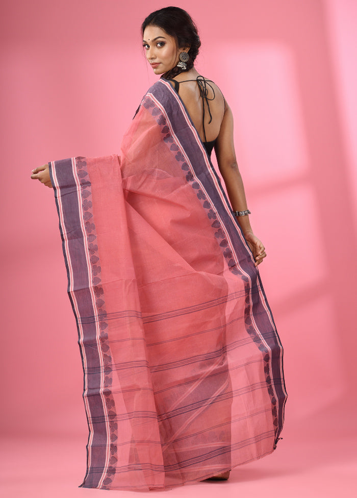 Rust Pure Cotton Saree With Blouse Piece - Indian Silk House Agencies