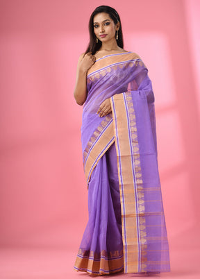 Lilac Pure Cotton Saree With Blouse Piece - Indian Silk House Agencies