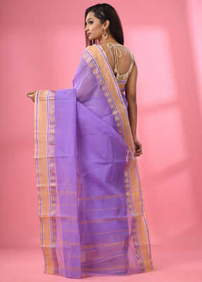 Lilac Pure Cotton Saree With Blouse Piece - Indian Silk House Agencies