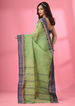 Green Pure Cotton Saree With Blouse Piece - Indian Silk House Agencies