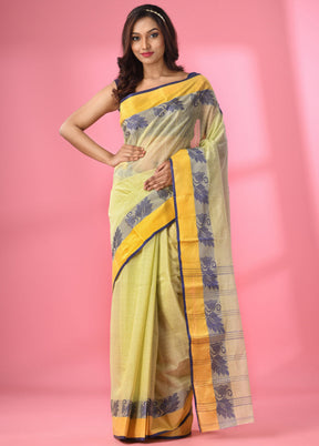 Lemon Pure Cotton Saree With Blouse Piece - Indian Silk House Agencies