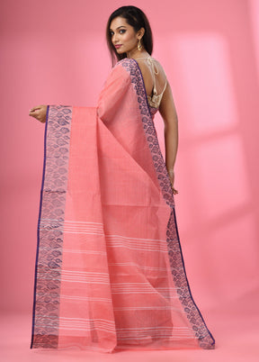 Pink Pure Cotton Saree With Blouse Piece - Indian Silk House Agencies