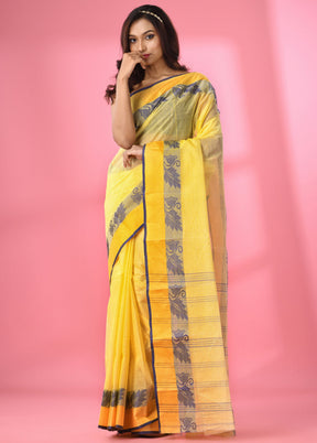 Yellow Pure Cotton Saree With Blouse Piece - Indian Silk House Agencies