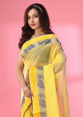 Yellow Pure Cotton Saree With Blouse Piece - Indian Silk House Agencies