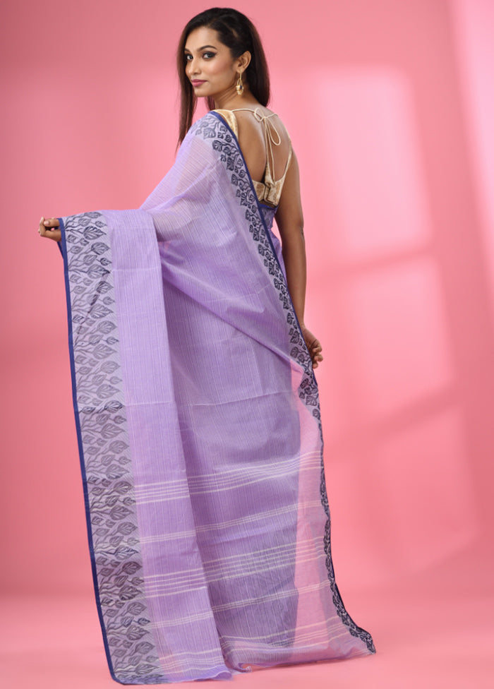 Lilac Pure Cotton Saree With Blouse Piece - Indian Silk House Agencies