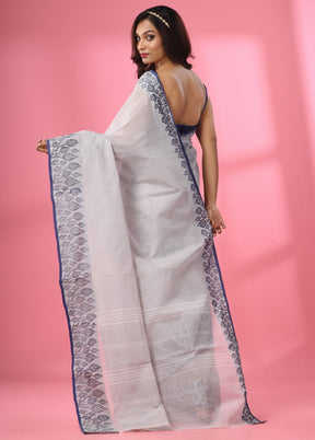 Grey Pure Cotton Saree With Blouse Piece - Indian Silk House Agencies