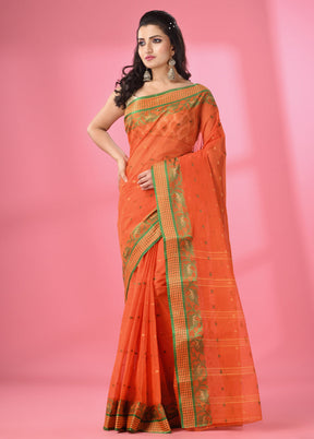 Orange Pure Cotton Saree With Blouse Piece - Indian Silk House Agencies