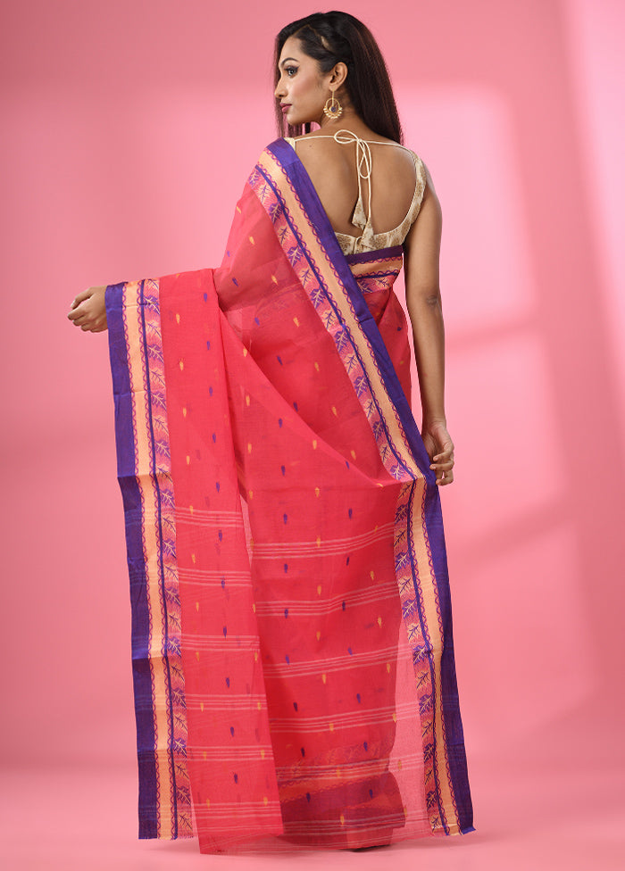 Pink Pure Cotton Saree With Blouse Piece - Indian Silk House Agencies