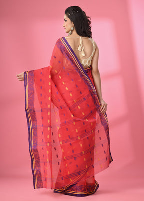 Red Pure Cotton Saree With Blouse Piece - Indian Silk House Agencies