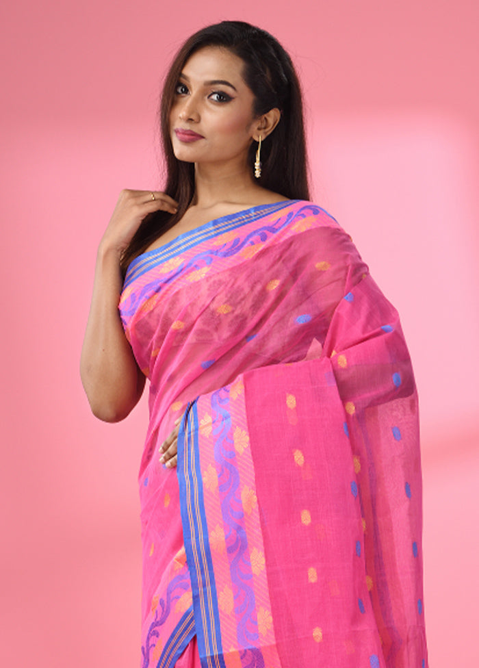 Violet Pure Cotton Saree With Blouse Piece - Indian Silk House Agencies