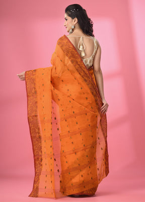 Orange Pure Cotton Saree With Blouse Piece - Indian Silk House Agencies