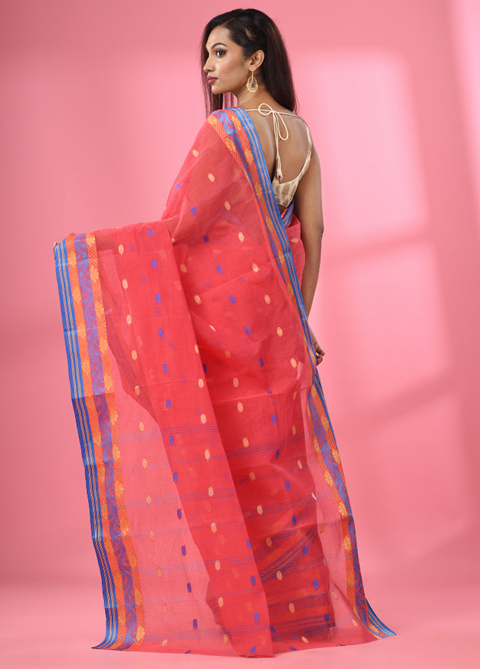 Pink Pure Cotton Saree With Blouse Piece - Indian Silk House Agencies