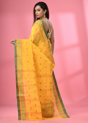 Yellow Pure Cotton Saree With Blouse Piece - Indian Silk House Agencies