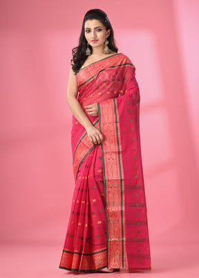 Fuchsia Pure Cotton Saree With Blouse Piece - Indian Silk House Agencies