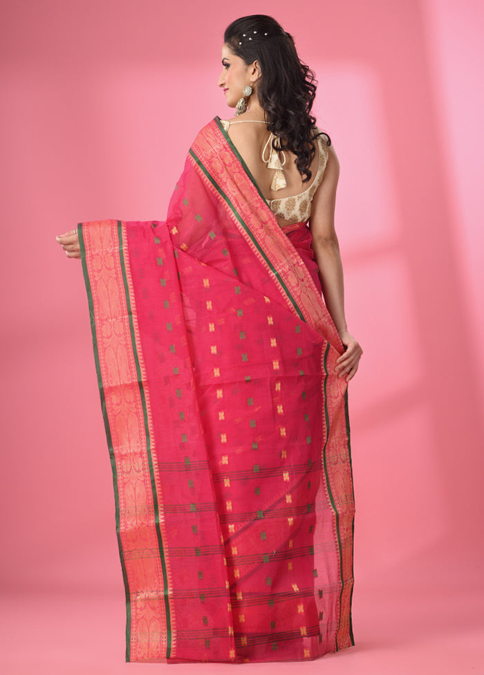 Fuchsia Pure Cotton Saree With Blouse Piece - Indian Silk House Agencies