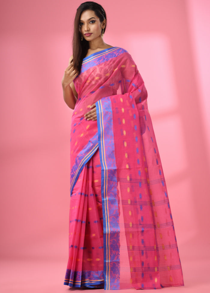 Violet Pure Cotton Saree With Blouse Piece - Indian Silk House Agencies