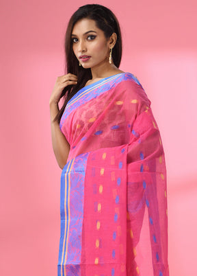 Violet Pure Cotton Saree With Blouse Piece - Indian Silk House Agencies