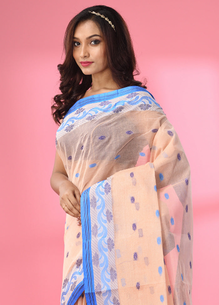 Off White Pure Cotton Saree With Blouse Piece - Indian Silk House Agencies