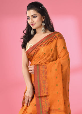 Orange Pure Cotton Saree With Blouse Piece - Indian Silk House Agencies