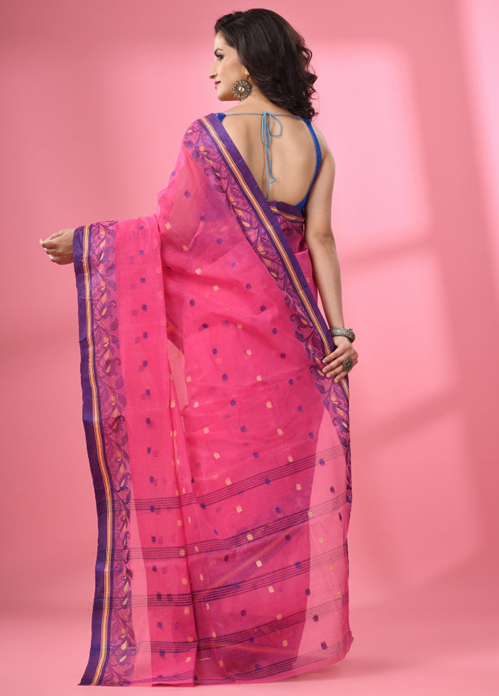 Violet Pure Cotton Saree With Blouse Piece - Indian Silk House Agencies