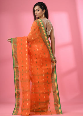 Orange Pure Cotton Saree With Blouse Piece - Indian Silk House Agencies