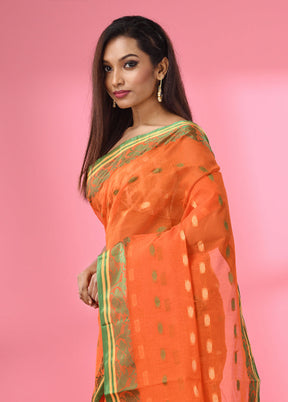 Orange Pure Cotton Saree With Blouse Piece - Indian Silk House Agencies