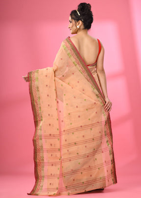 Beige Pure Cotton Saree With Blouse Piece - Indian Silk House Agencies