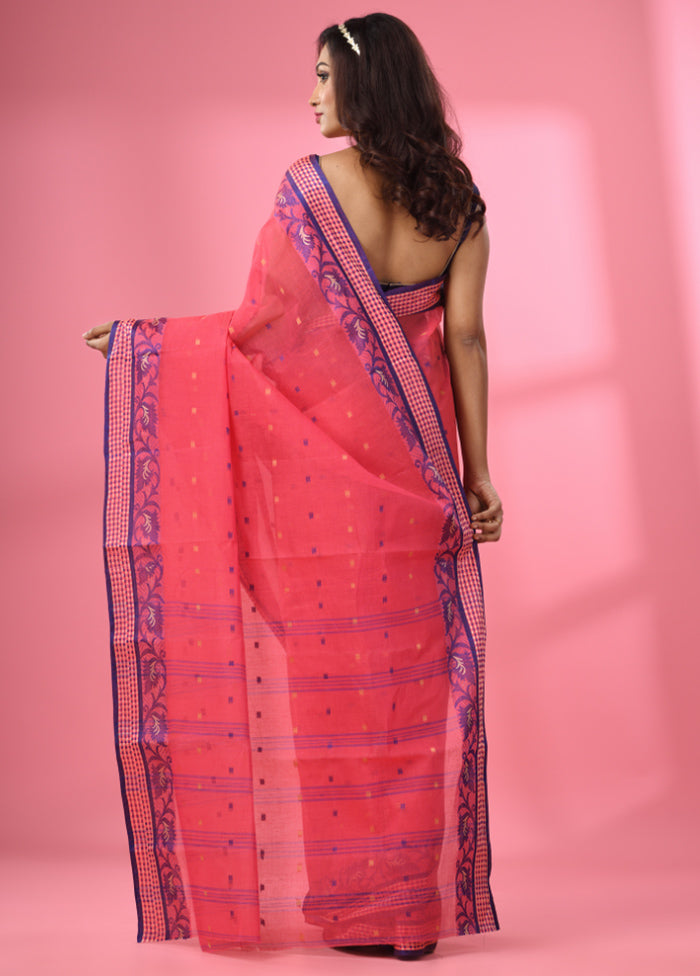 Pink Pure Cotton Saree With Blouse Piece - Indian Silk House Agencies