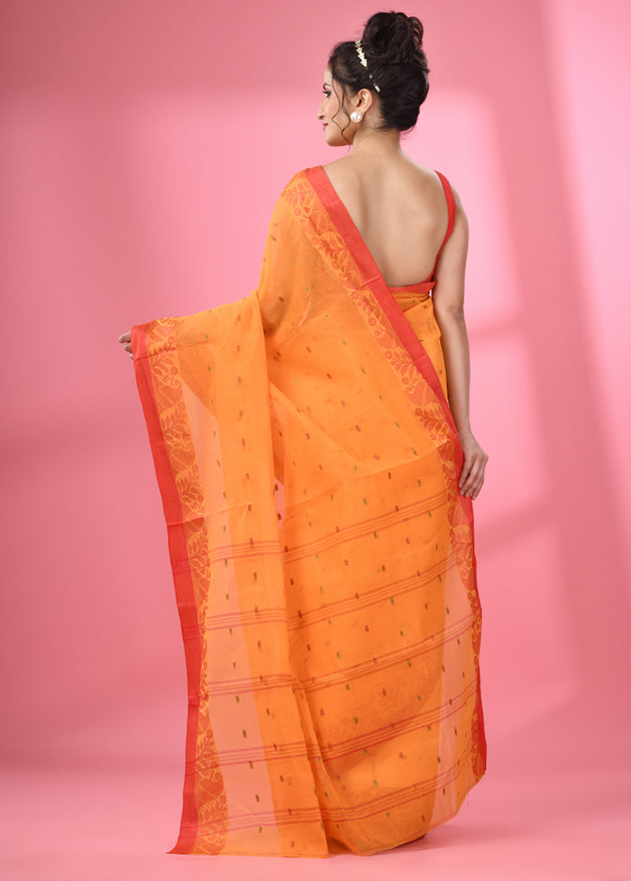 Yellow Pure Cotton Saree With Blouse Piece - Indian Silk House Agencies