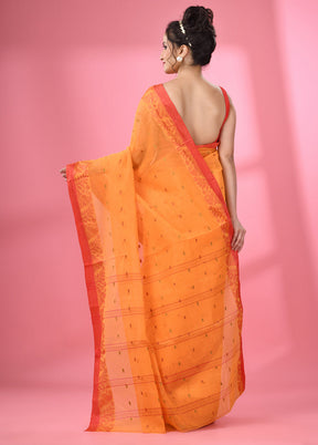 Yellow Pure Cotton Saree With Blouse Piece - Indian Silk House Agencies