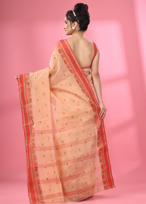 Beige Pure Cotton Saree With Blouse Piece - Indian Silk House Agencies