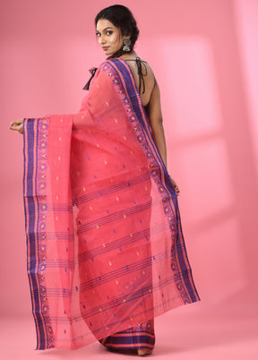 Pink Pure Cotton Saree With Blouse Piece - Indian Silk House Agencies