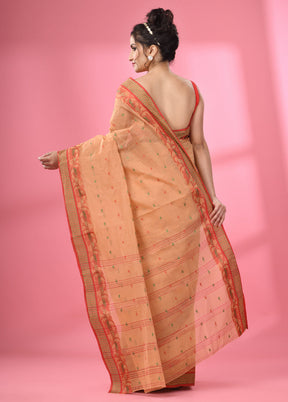 Beige Pure Cotton Saree With Blouse Piece - Indian Silk House Agencies