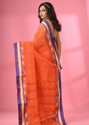 Orange Pure Cotton Saree With Blouse Piece - Indian Silk House Agencies