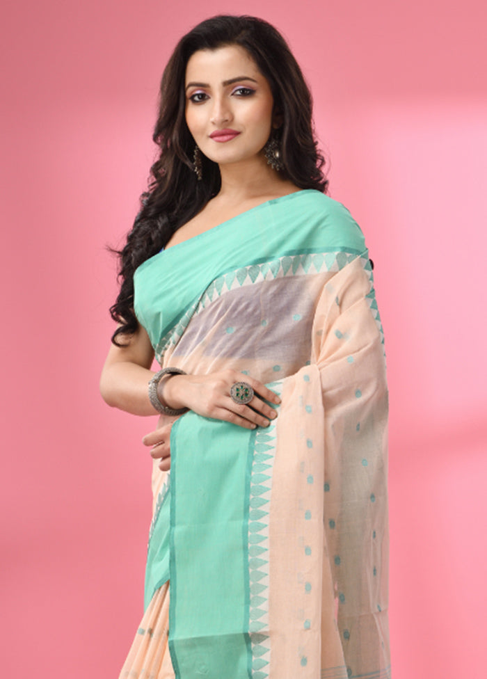 Cream Pure Cotton Saree With Blouse Piece - Indian Silk House Agencies