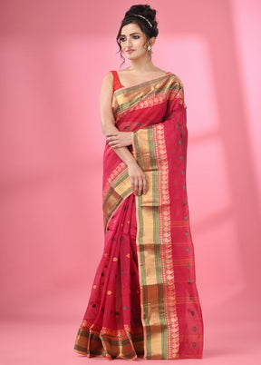 Fuchsia Pure Cotton Saree With Blouse Piece - Indian Silk House Agencies