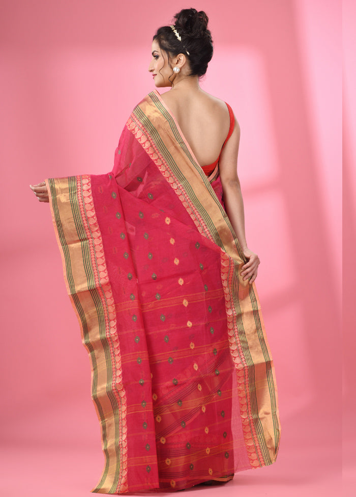 Fuchsia Pure Cotton Saree With Blouse Piece - Indian Silk House Agencies