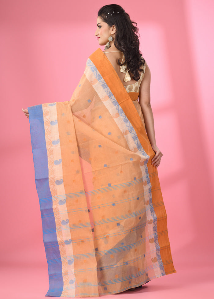 Beige Pure Cotton Saree With Blouse Piece - Indian Silk House Agencies